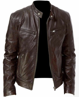 PU Leather Jacket Slim Leather Jacket - Image 4