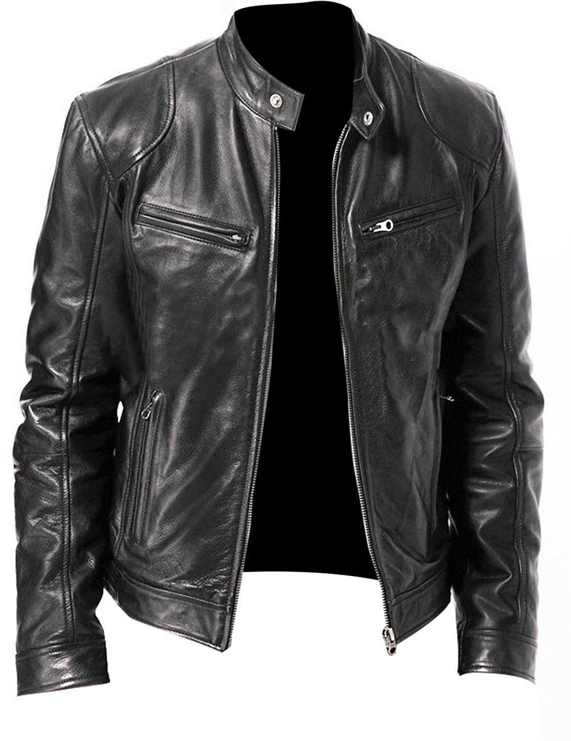PU Leather Jacket Slim Leather Jacket - Image 3