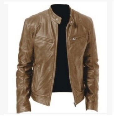 PU Leather Jacket Slim Leather Jacket - Image 6