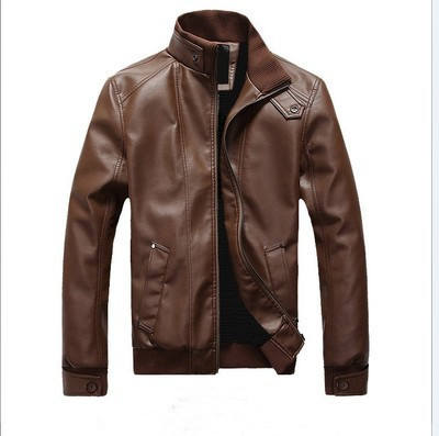 Slim fit motorcycle leather jacket - Image 2