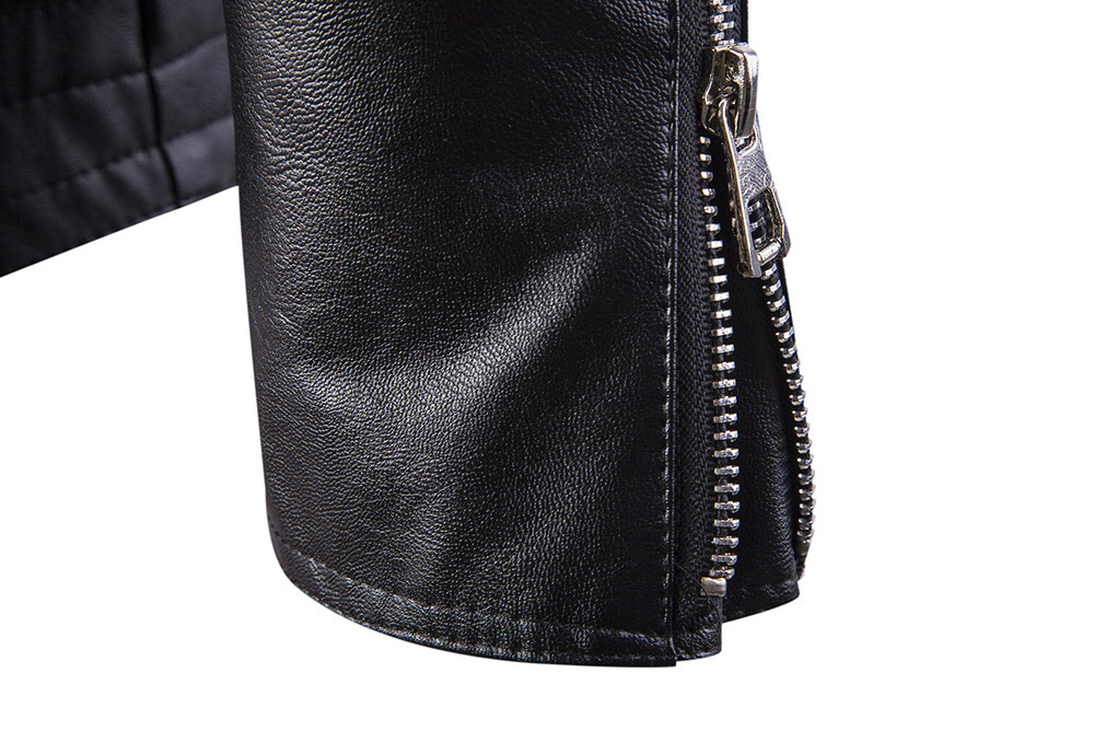 Men's Motorcycle Leather Jacket - Image 3