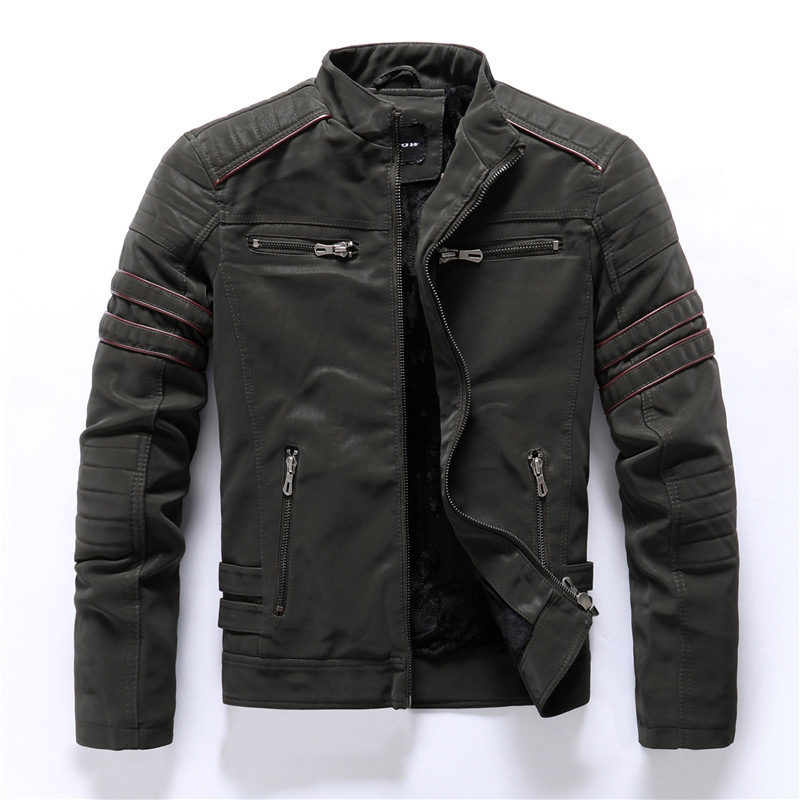 Men's leather washed leather jacket - Image 2