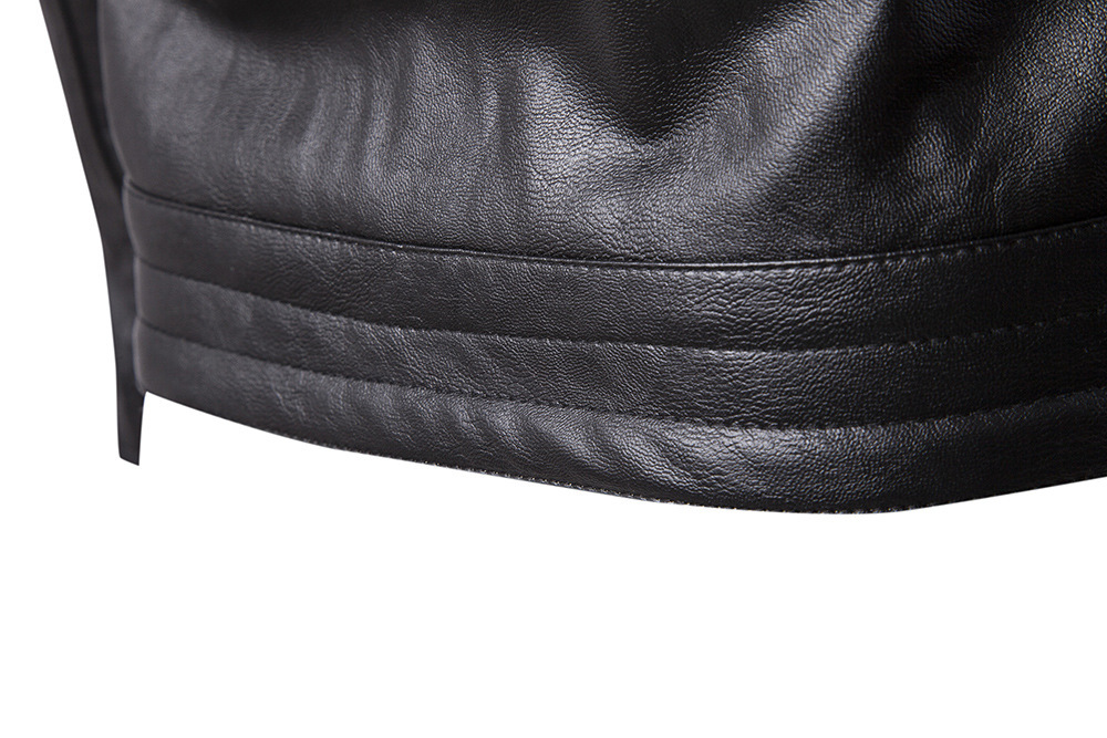 Men's Motorcycle Leather Jacket - Image 5
