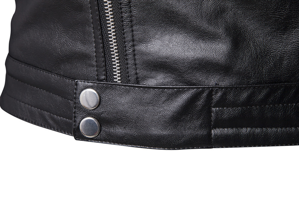 Men's Motorcycle Leather Jacket - Image 6