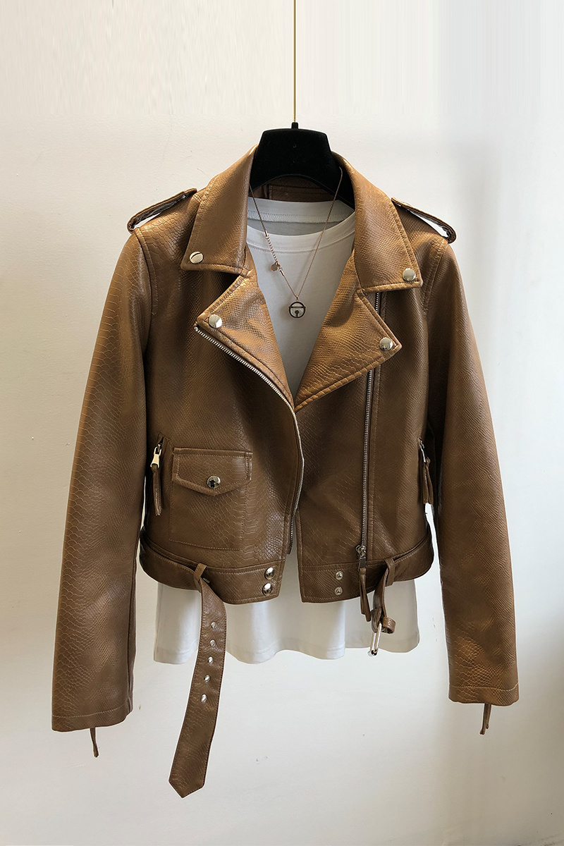 Women's Short Leather Jacket Spring And Autumn - Image 6