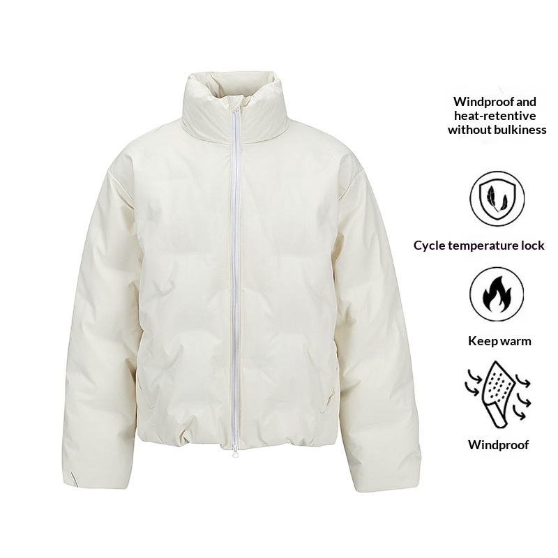 Mens American-style Short White Duck Down Jacket - Image 2